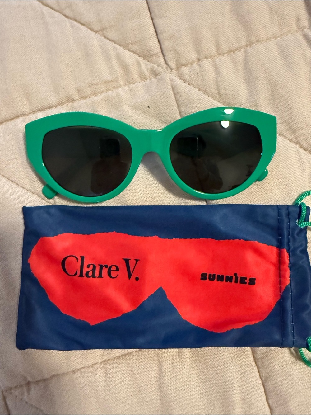 Clare V. Green Cat Eye Sunglasses